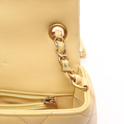 Chanel Shoulder Bag Quilted Mini Pastel Yellow Leather Small Flap Chain — view 6