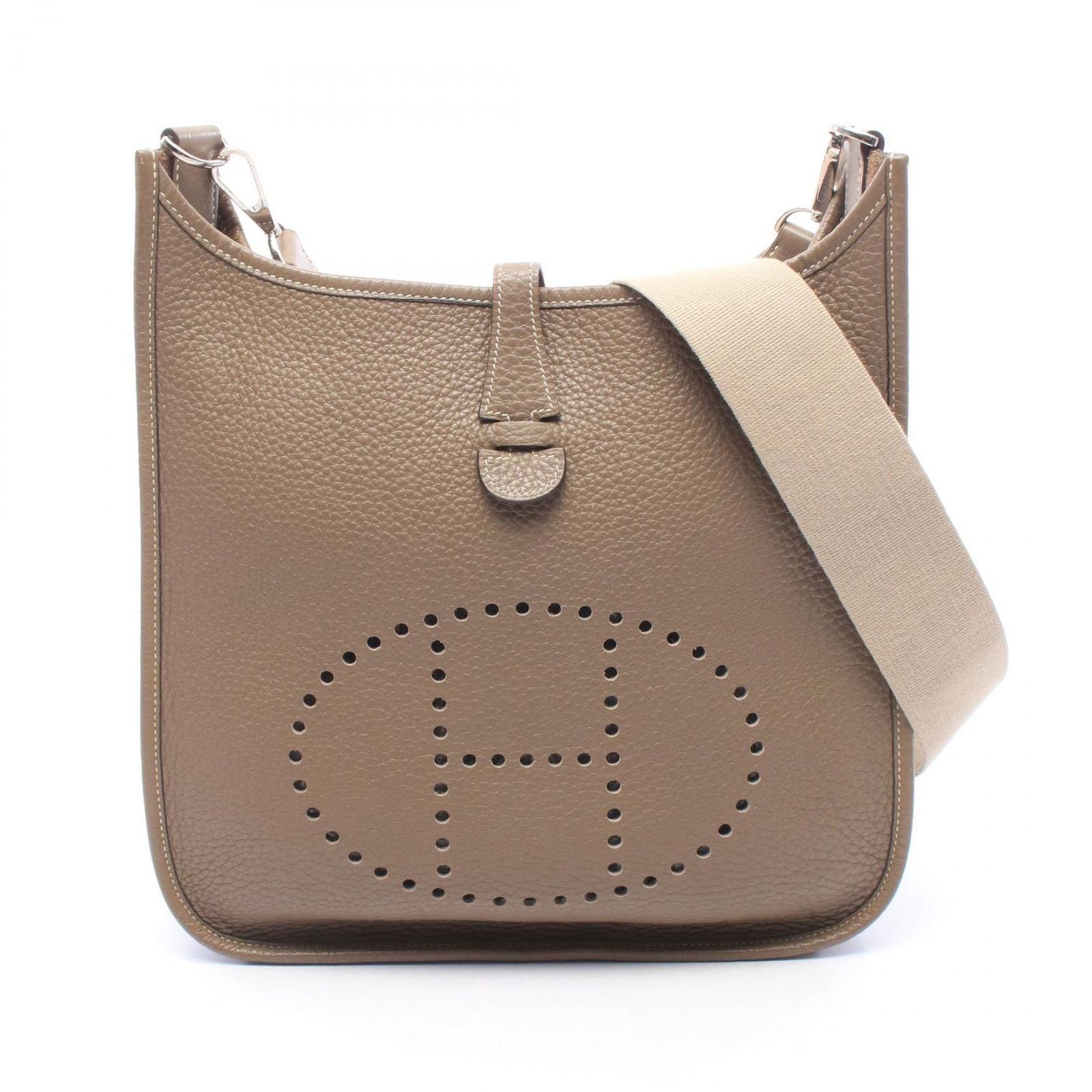 Hermes Shoulder Bag Evelyne I PM Etoupe Leather