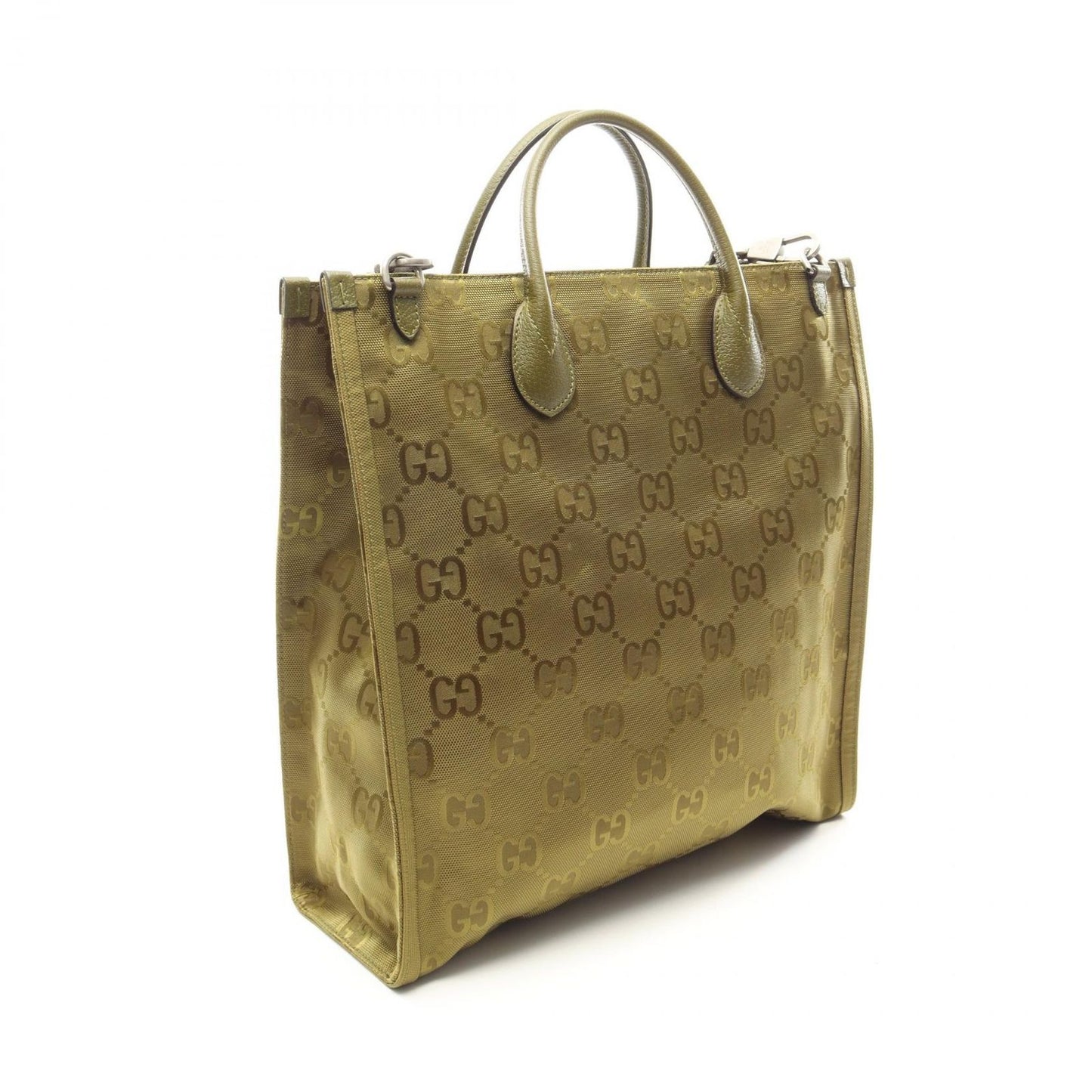 Gucci Tote Bag Off the Grid 2-Way Green Nylon Leather — view 2