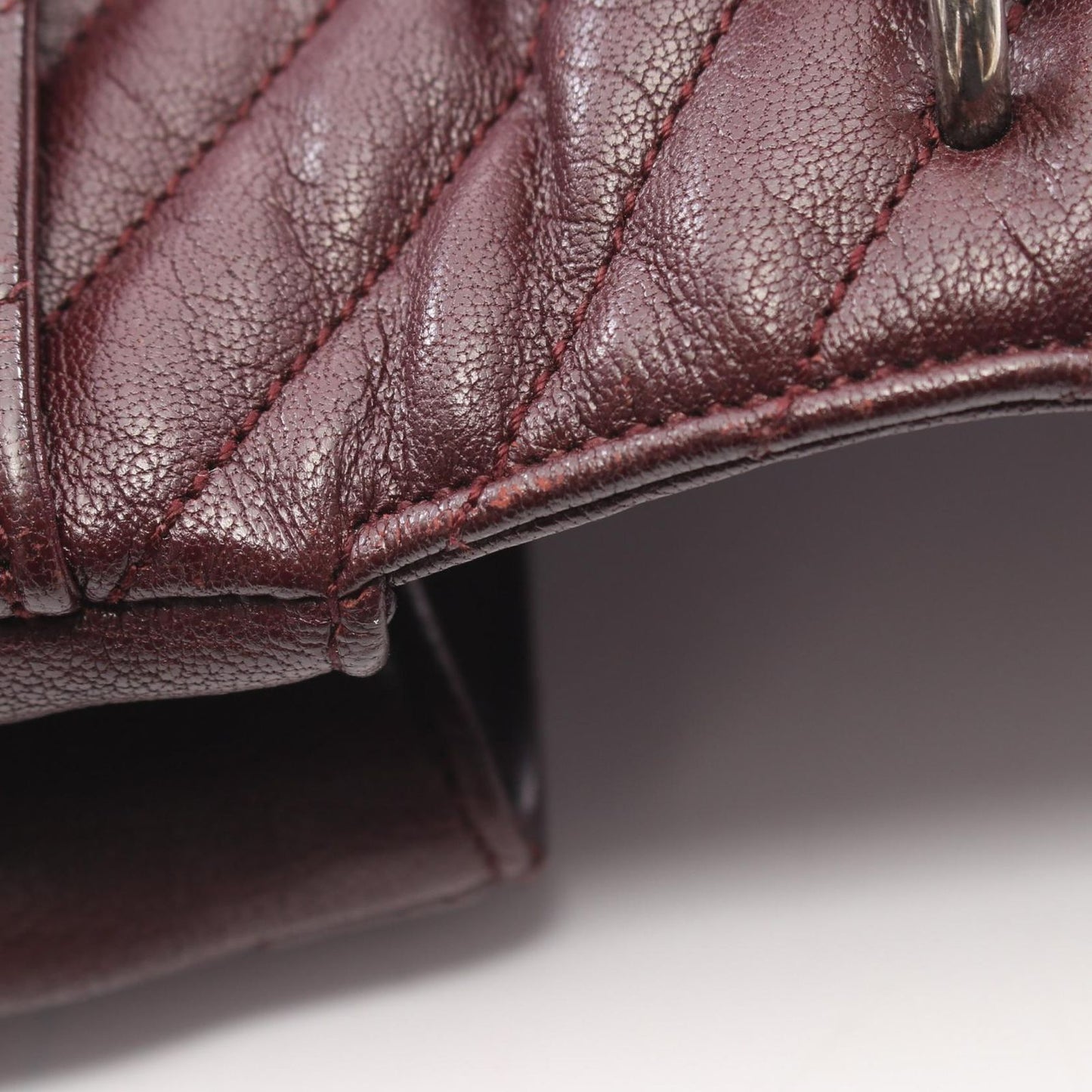 Saint Laurent Paris Handbag Carre 2-Way Burgundy Leather Medium — view 7
