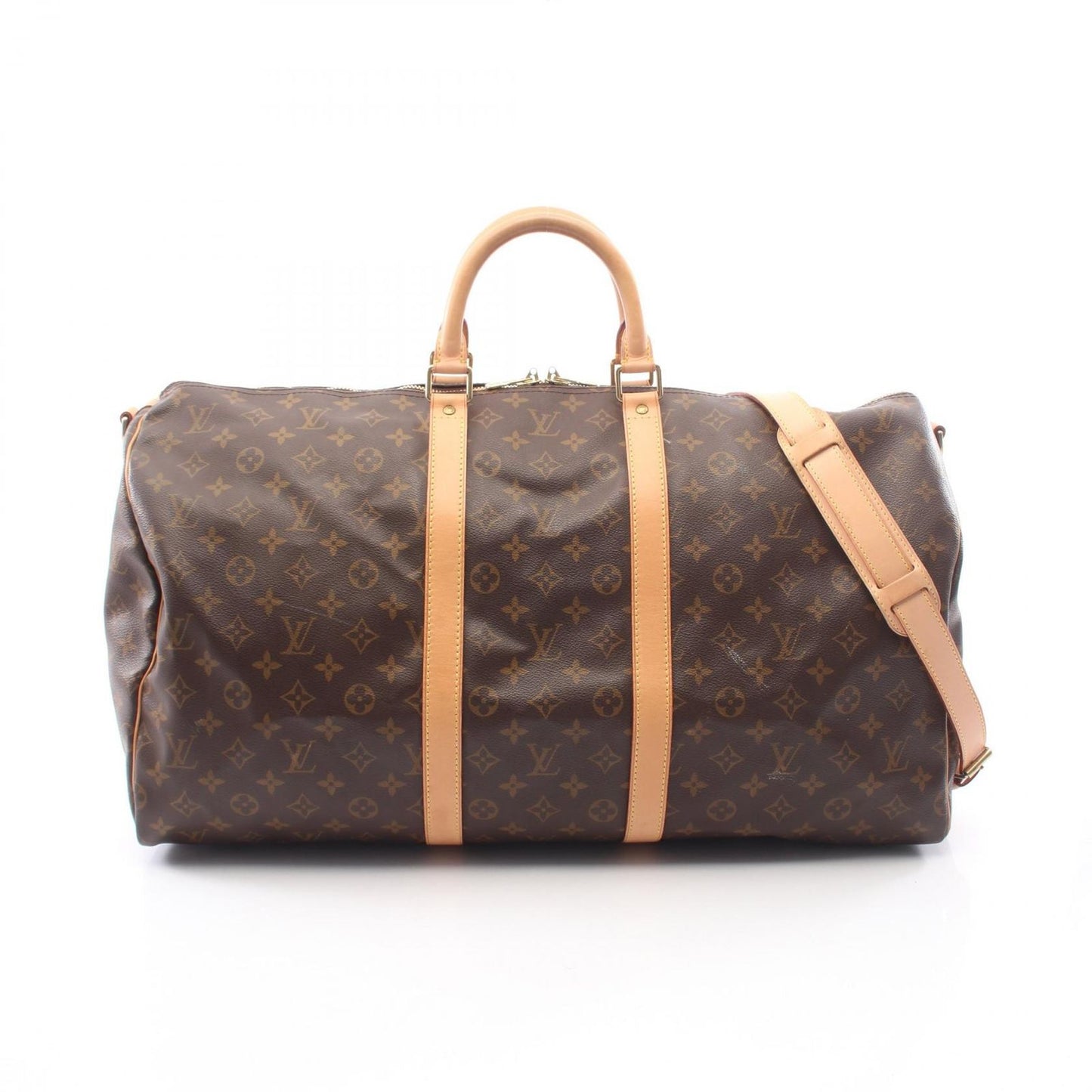Louis Vuitton Boston Bag Keepall Bandouliere 55 Monogram Leather 55