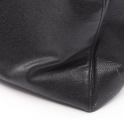 Chanel Shoulder Bag CC Logo Black Caviar Leather Chain — view 7