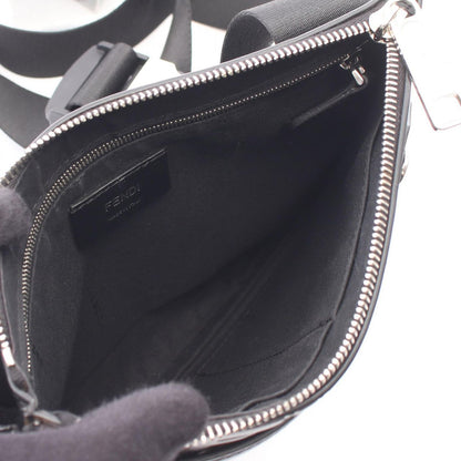Fendi Shoulder Bag Zucca Brown Black Leather — view 3