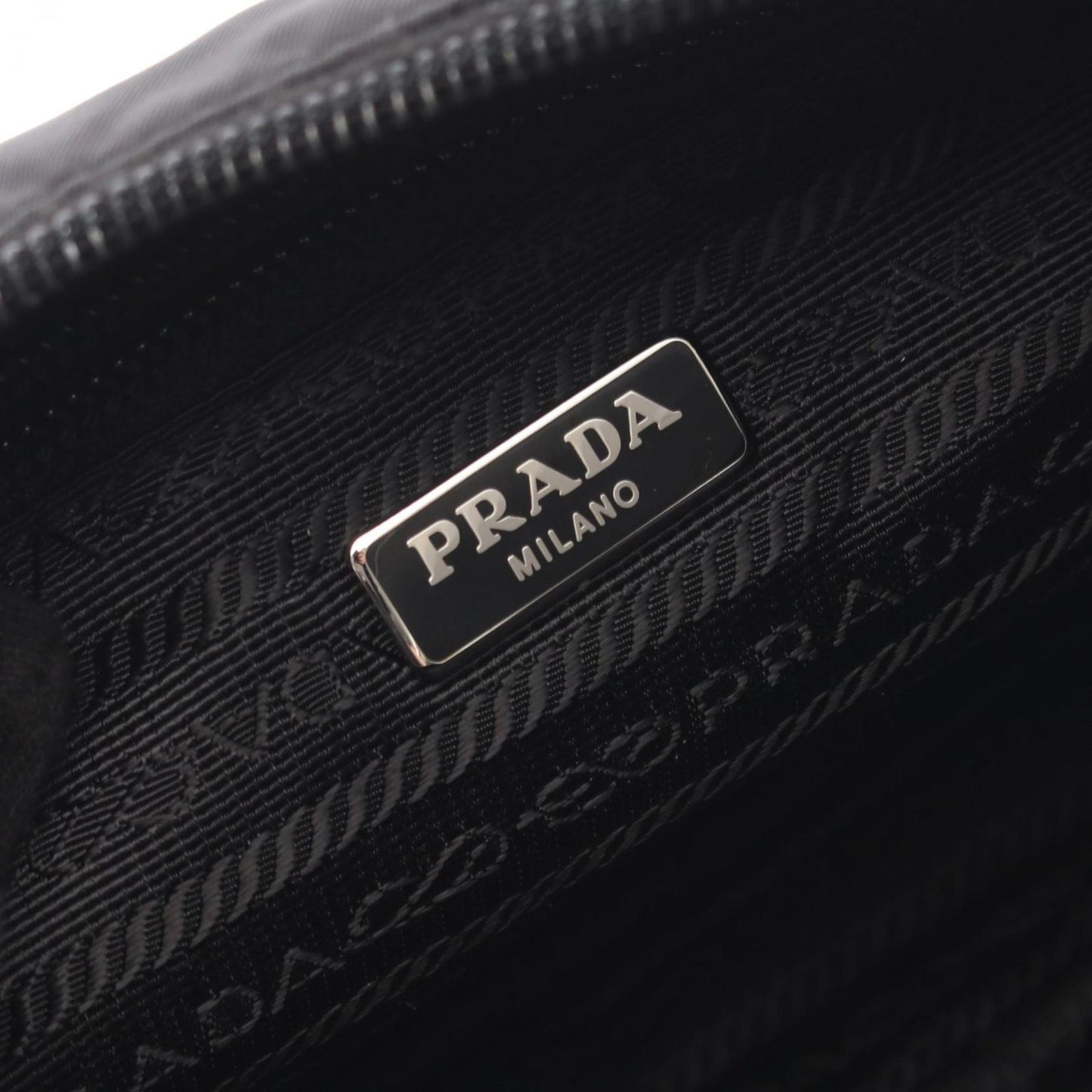 Prada Shoulder Bag New Vela Studs Black Red Nylon Leather Triangle Logo — view 4