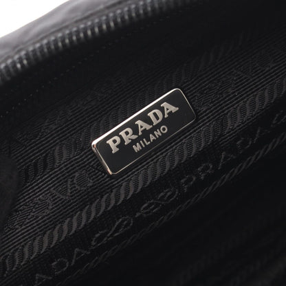 Prada Shoulder Bag New Vela Studs Black Red Nylon Leather Triangle Logo — view 4
