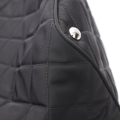 Prada Tote Bag Tessuto Impuntu 2-Way Black Nylon Saffiano Leather Triangle Logo — view 7
