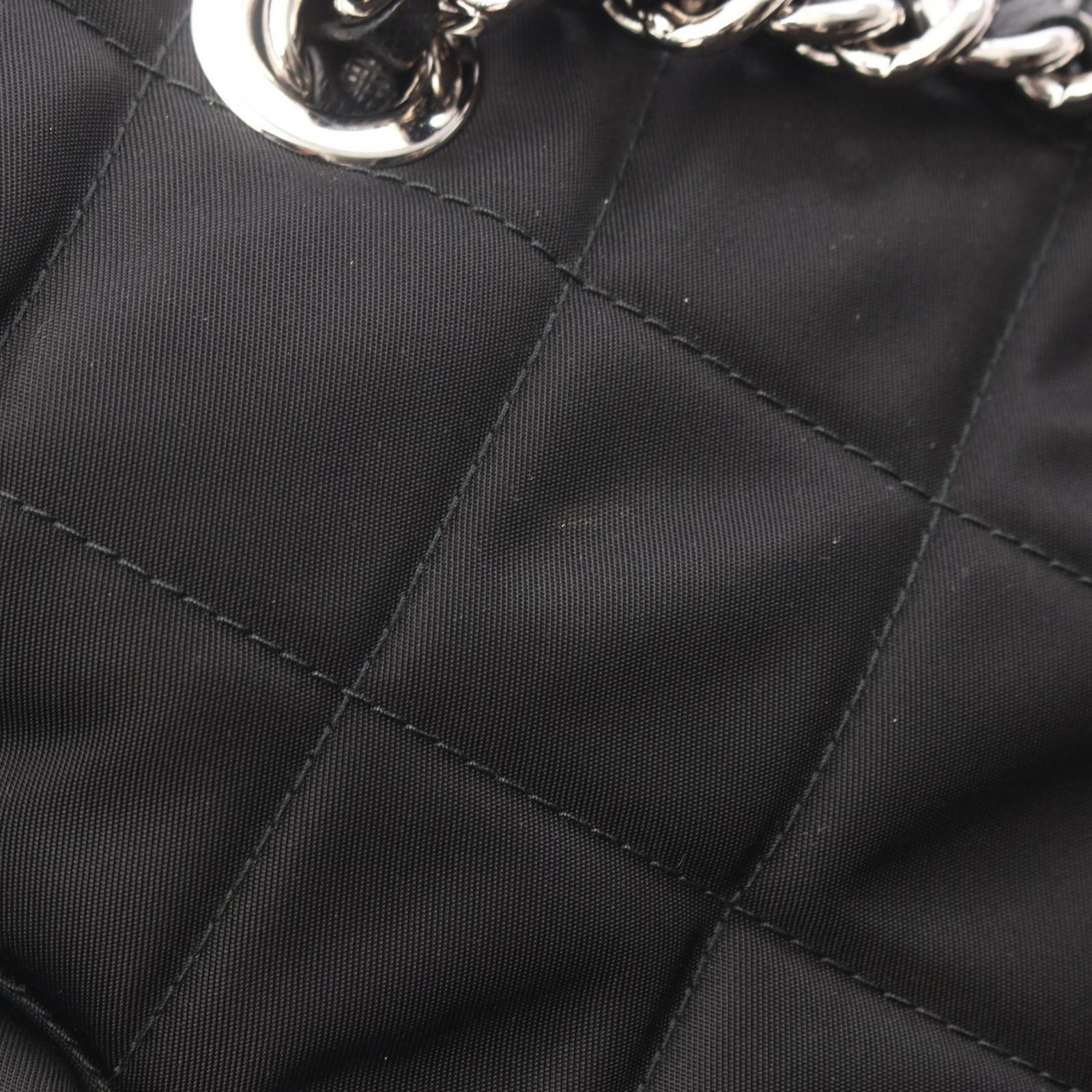 Prada Tote Bag Tessuto Impuntu 2-Way Black Nylon Saffiano Leather Triangle Logo — view 5