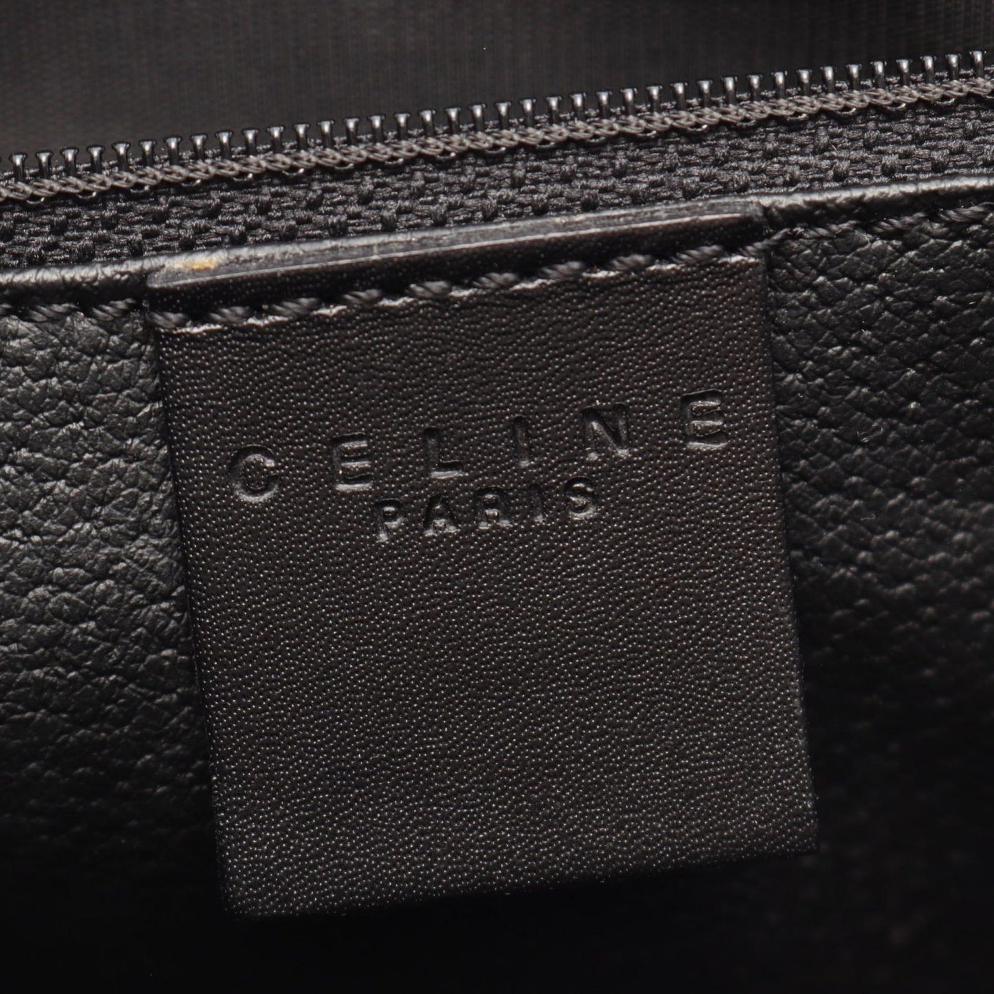 Celine Handbag Macadam Top Handle Black Leather Bag — view 4