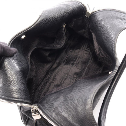 Chanel Handbag Logo Black Leather Fringe Handle Bag — view 3
