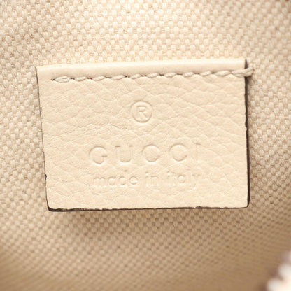 Gucci Shoulder Bag Webbing Line White Leather Logo Print — view 4