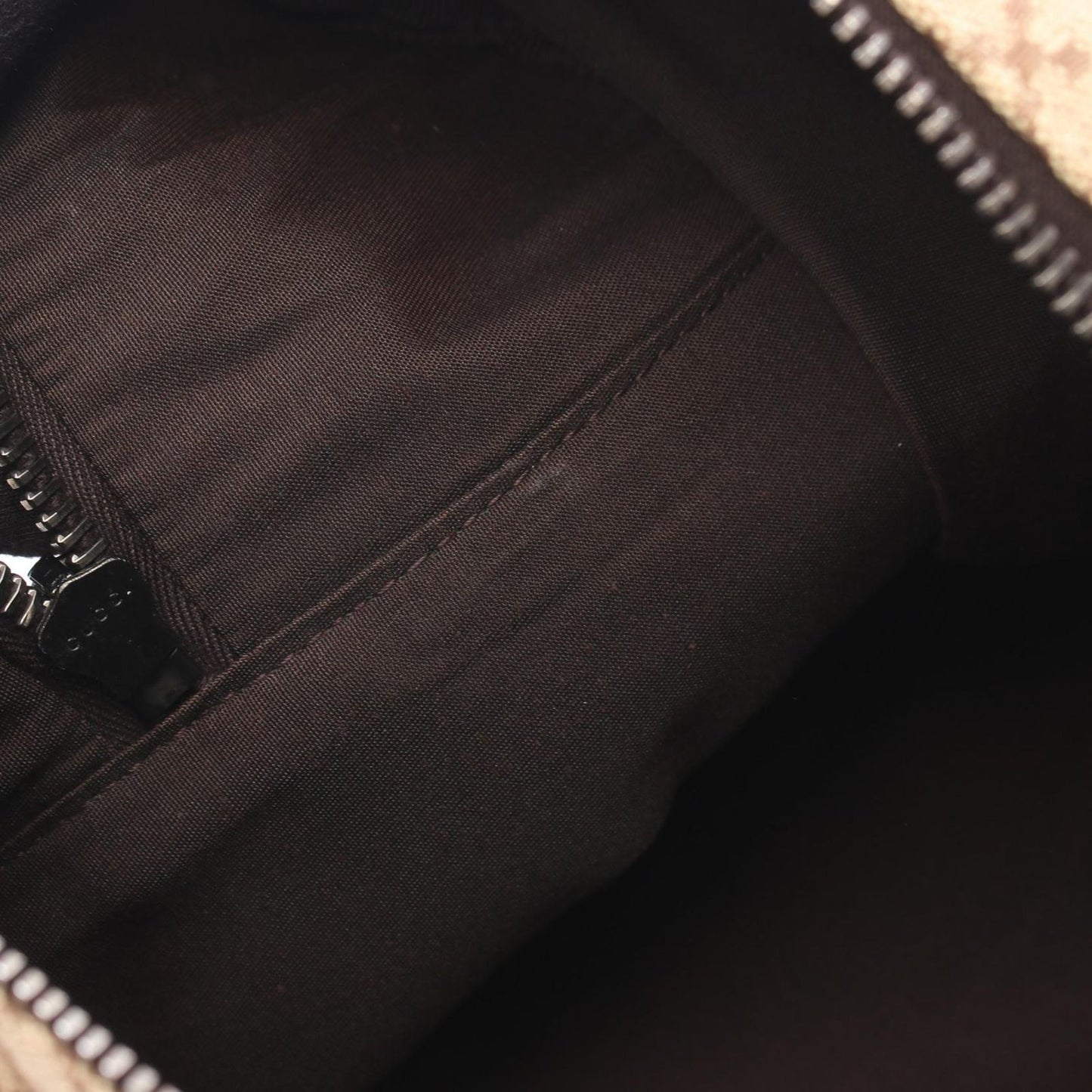 Gucci Boston Bag Sherry Line Beige Brown Canvas Leather Diamante — view 8