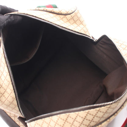 Gucci Boston Bag Sherry Line Beige Brown Canvas Leather Diamante — view 3