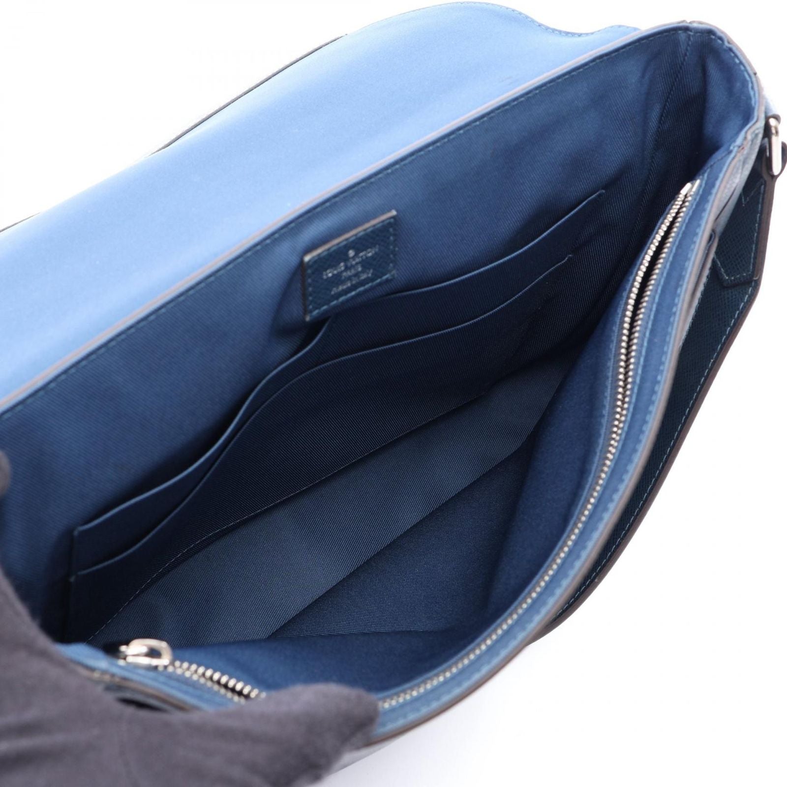 Louis Vuitton Shoulder Bag Roman MM Blue Marine Leather — view 3