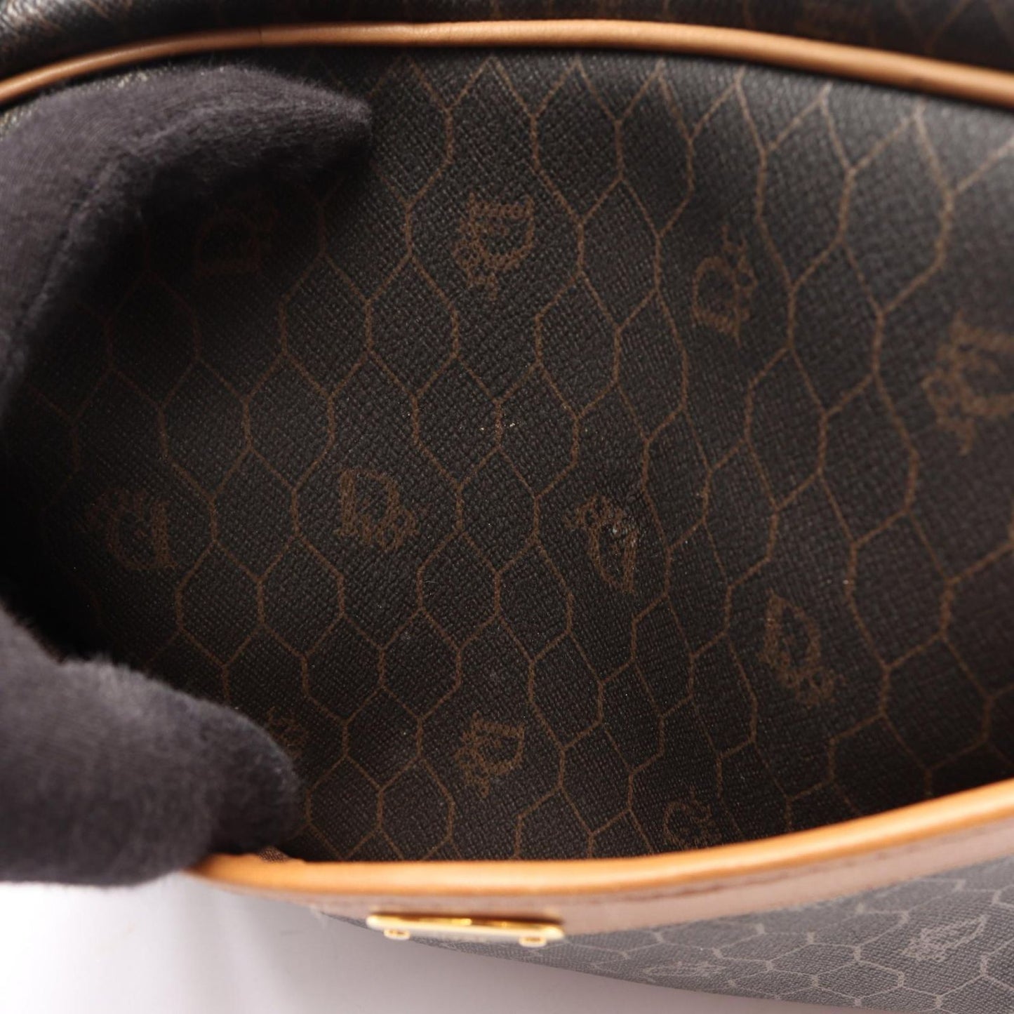 Dior Shoulder Bag Honeycomb Dark Brown Leather — view 6