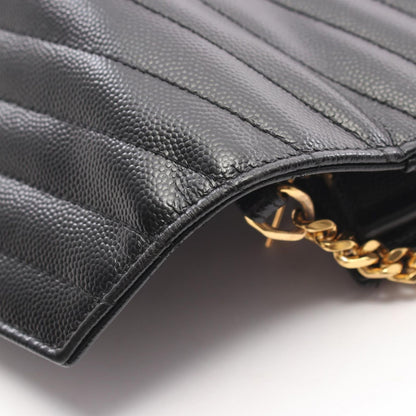 Saint Laurent Paris Shoulder Bag Cassandra Classic Black Leather Chain Wallet — view 8