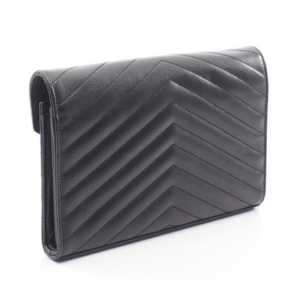 Saint Laurent Paris Shoulder Bag Cassandra Classic Black Leather Chain Wallet — view 2