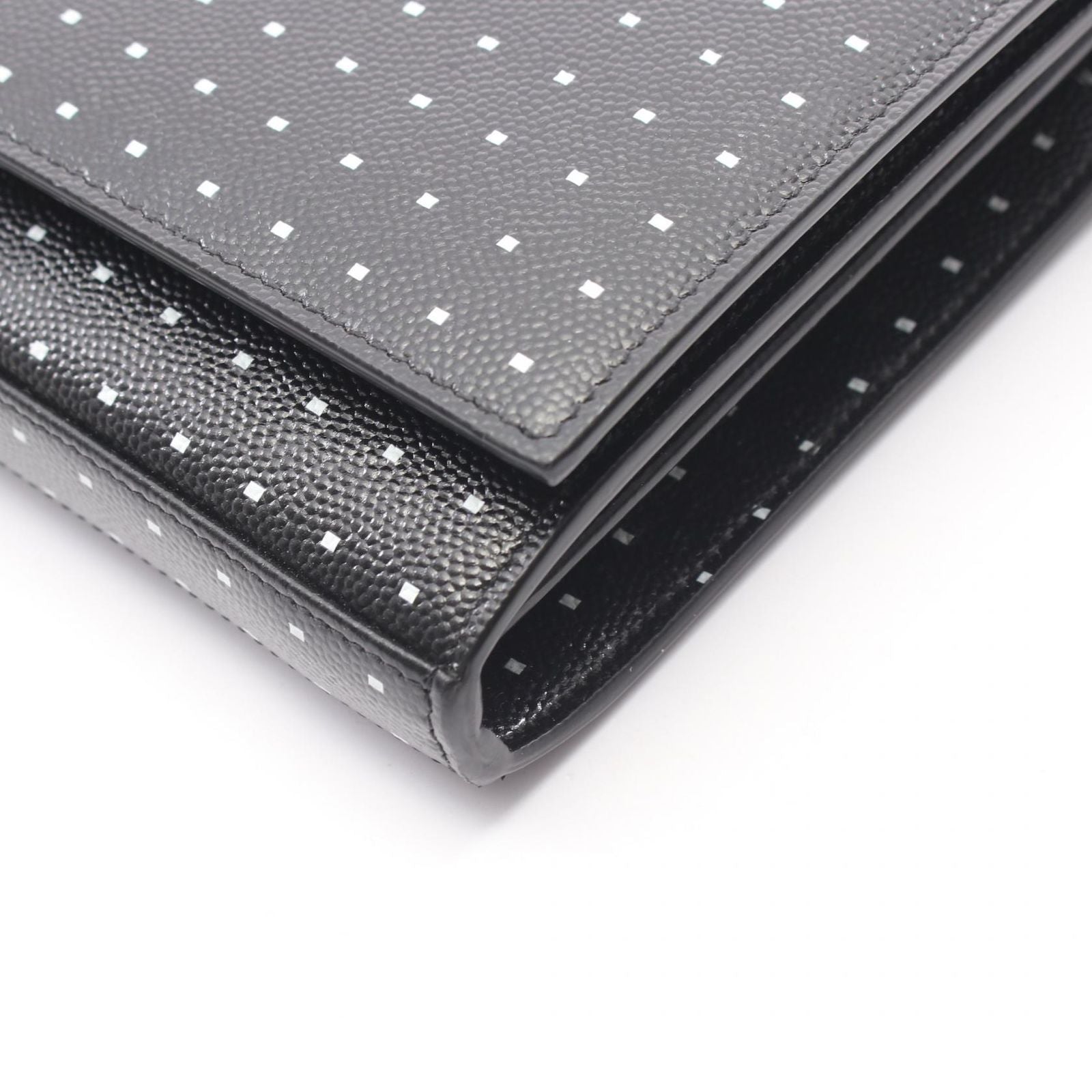 Saint Laurent Paris Shoulder Bag YSL Monogram Polka Dot Black Leather Kate — view 8