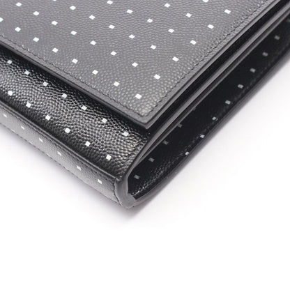 Saint Laurent Paris Shoulder Bag YSL Monogram Polka Dot Black Leather Kate — view 8