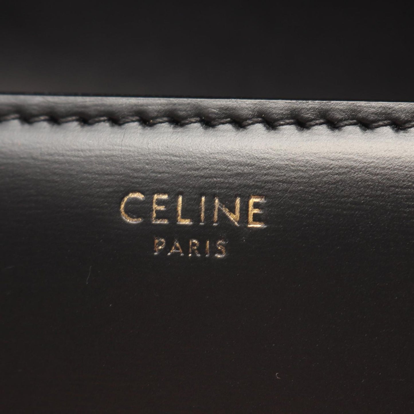 Celine Shoulder Bag Teen Triomphe Black Leather — view 4