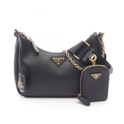 Prada Shoulder Bag Re-Edition Black Saffiano Leather 2005 2-Way