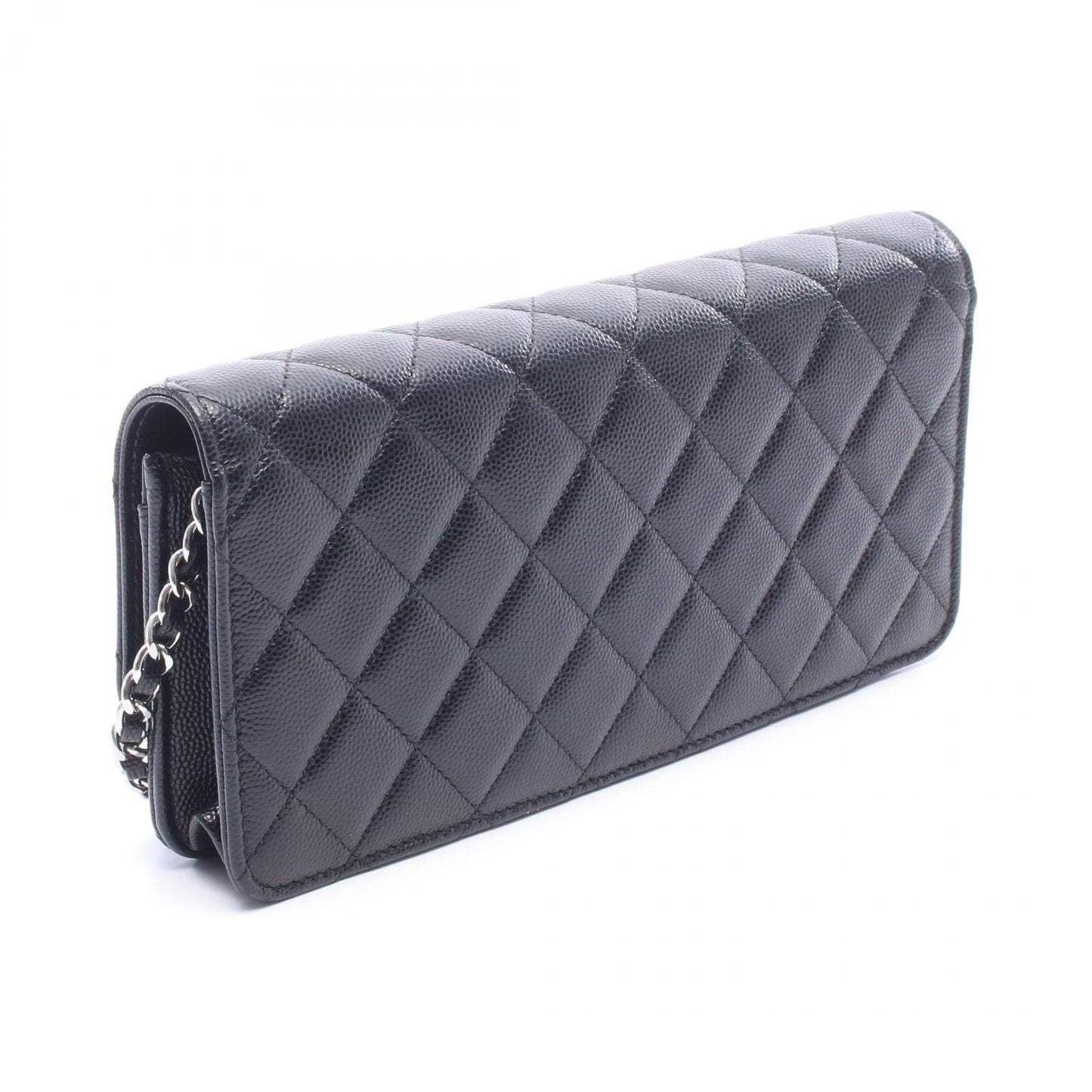 Chanel Shoulder Bag Quilted Black Caviar Leather Chain — view 2
