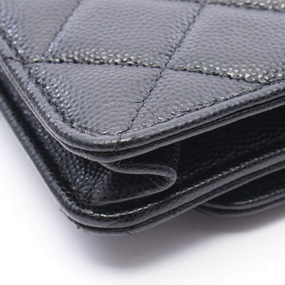 Chanel Shoulder Bag Quilted Black Caviar Leather Chain — view 7