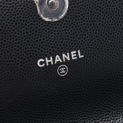 Chanel Shoulder Bag Quilted Black Caviar Leather Chain — view 4