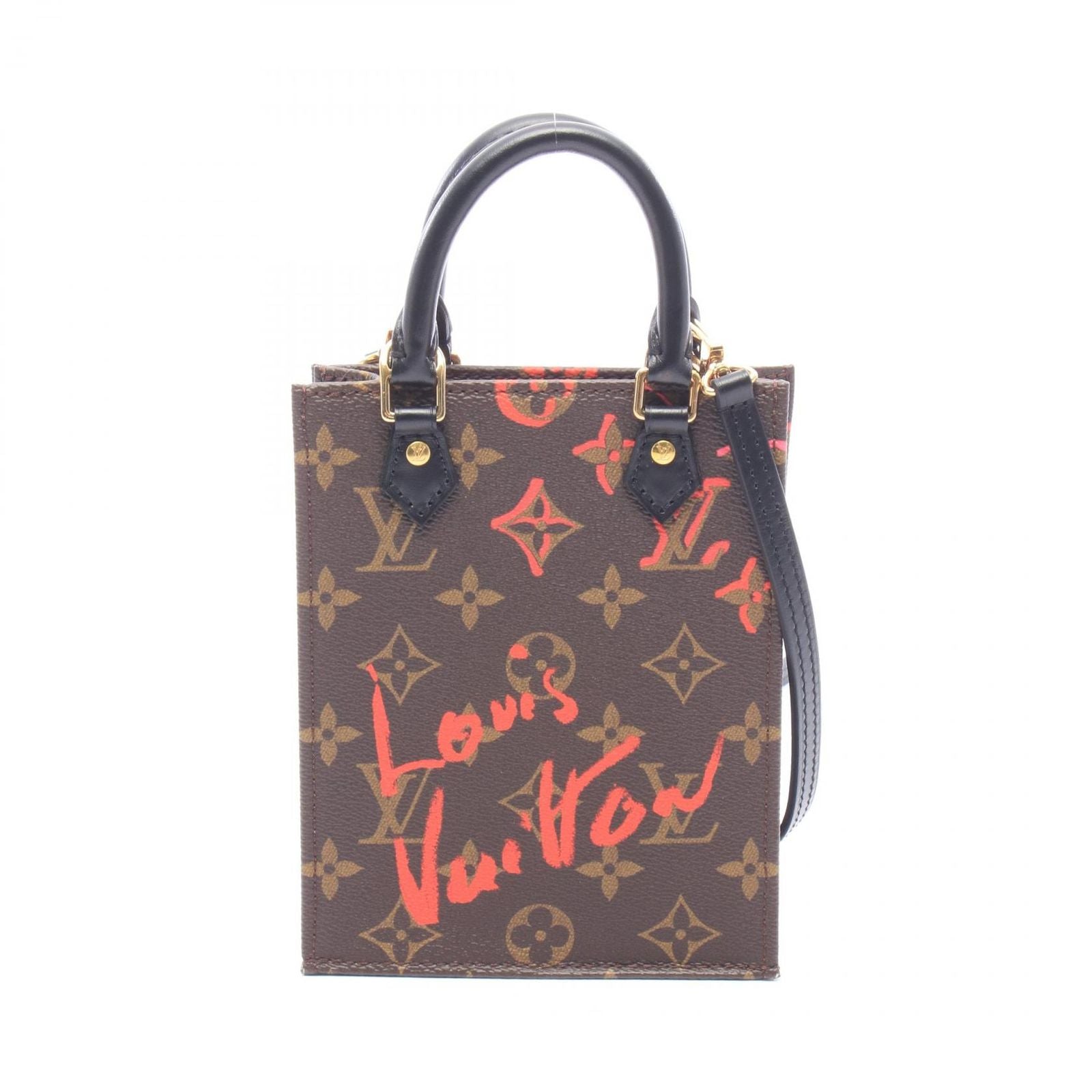 Louis Vuitton Handbag Sac Plat Monogram Fall in Love Leather Petite