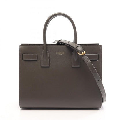 Saint Laurent Paris Handbag Sac de Jour Baby 2-Way Charcoal Gray Leather