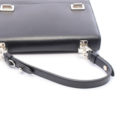 Prada Soft Calfskin Black Leather Flap Shoulder Bag — view 5