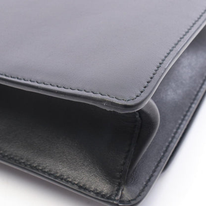 Prada Soft Calfskin Black Leather Flap Shoulder Bag — view 6