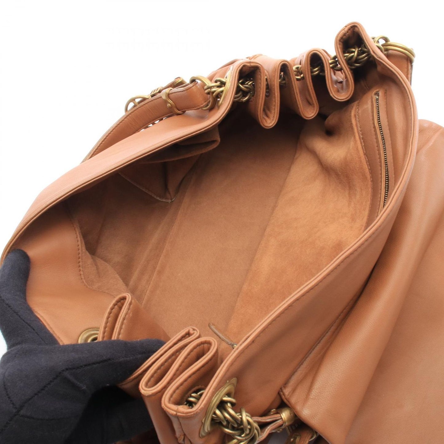 Bottega Veneta Handbag Intrecciato Camel Lambskin — view 3
