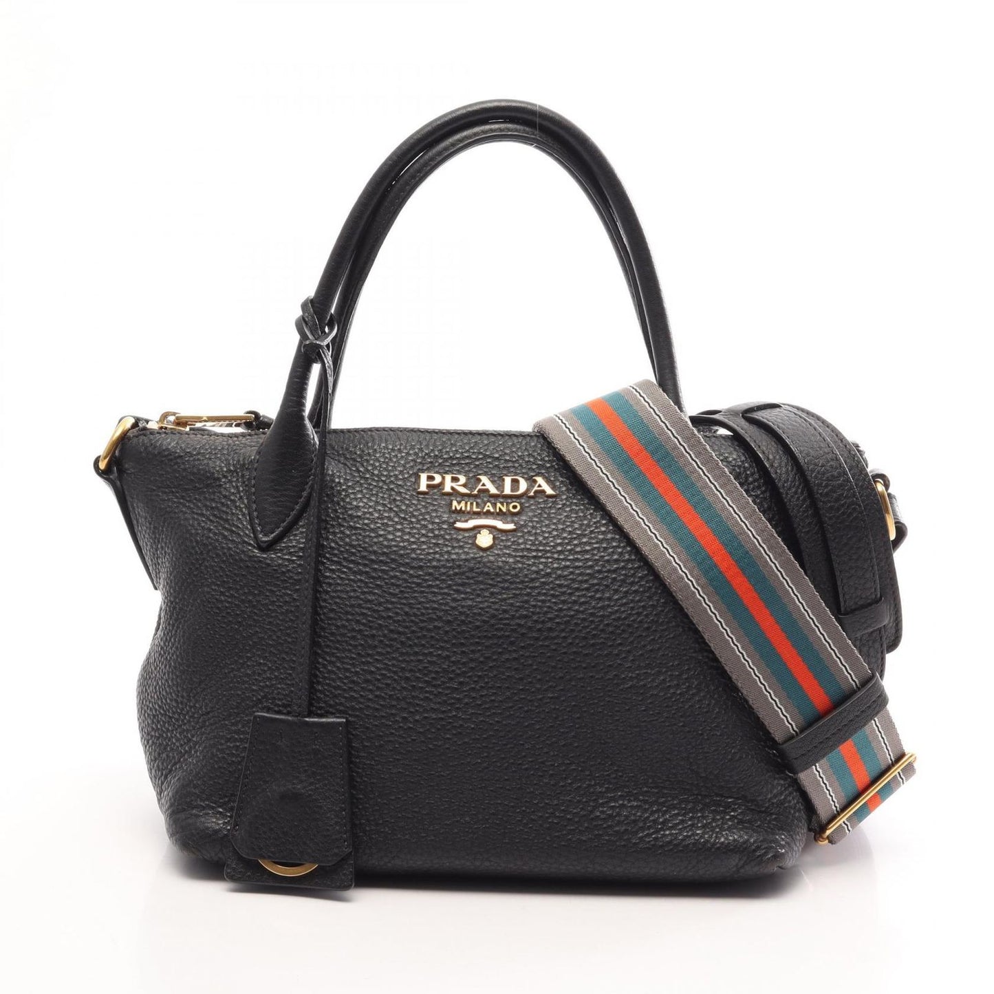 Prada Handbag VIT.DAINO Black Leather 2-Way