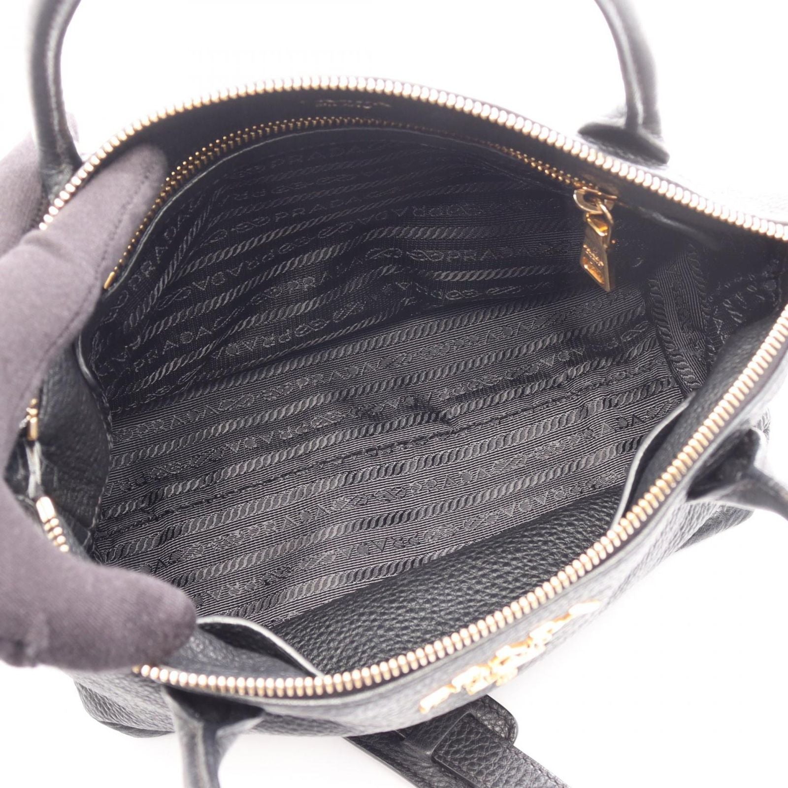 Prada Handbag VIT.DAINO Black Leather 2-Way — view 3