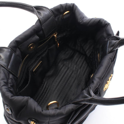 Prada Handbag Tessuto Bomber 2-Way Black Nylon Leather Ribbon — view 3