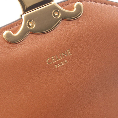 Celine Shoulder Bag Triomphe White Brown Beige Leather Envelope — view 4