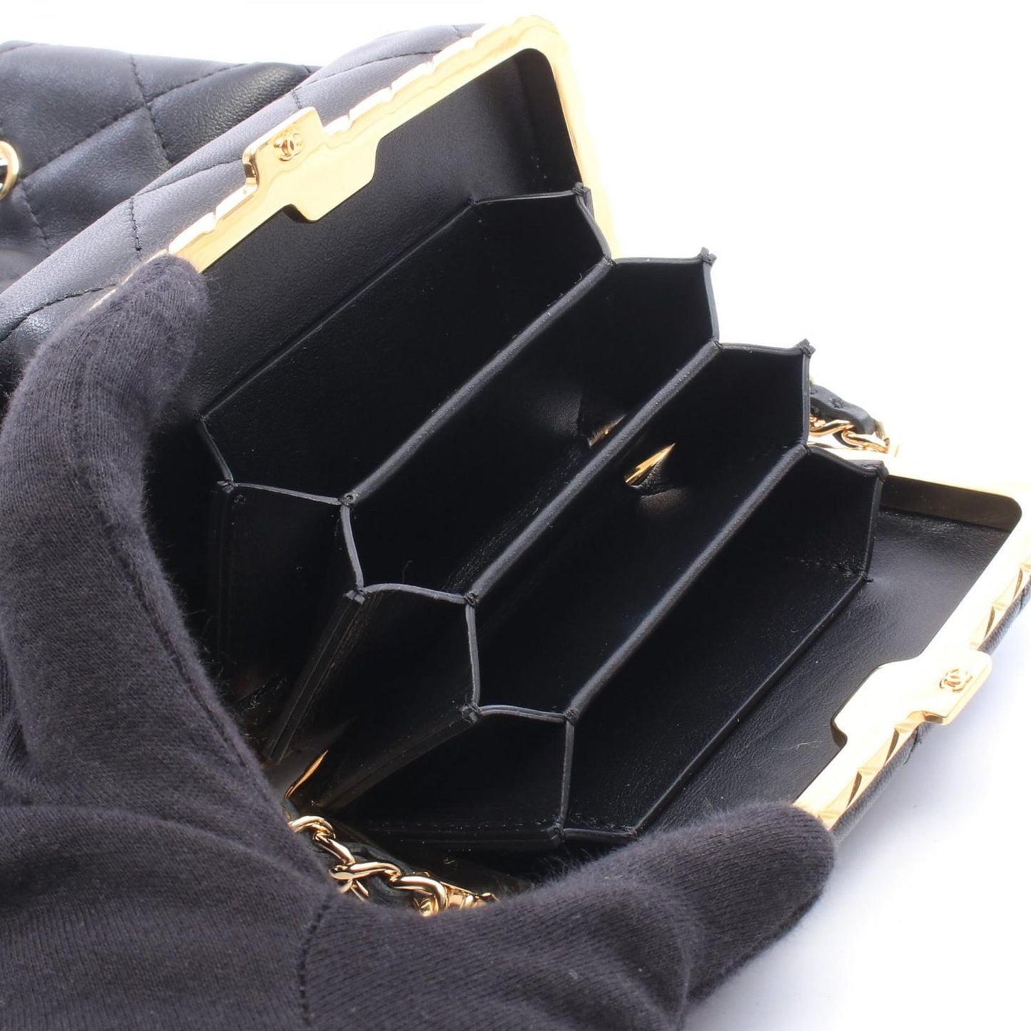 Chanel Shoulder Bag Quilted Small Black Lambskin — view 4