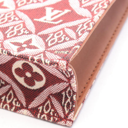 Louis Vuitton Handbag Petite Sac Plat Monogram Jacquard Since Bordeaux Canvas — view 6