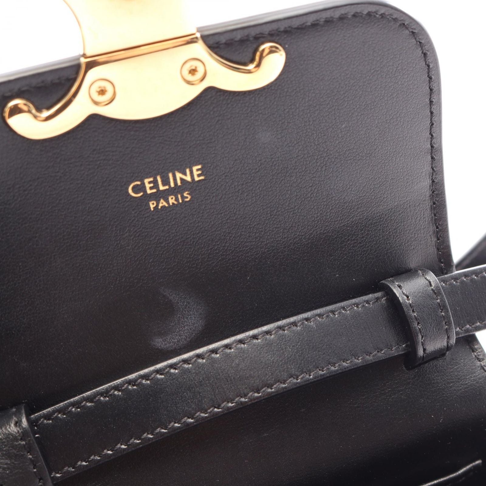 Celine Shoulder Bag Mini Claude Black Leather — view 5