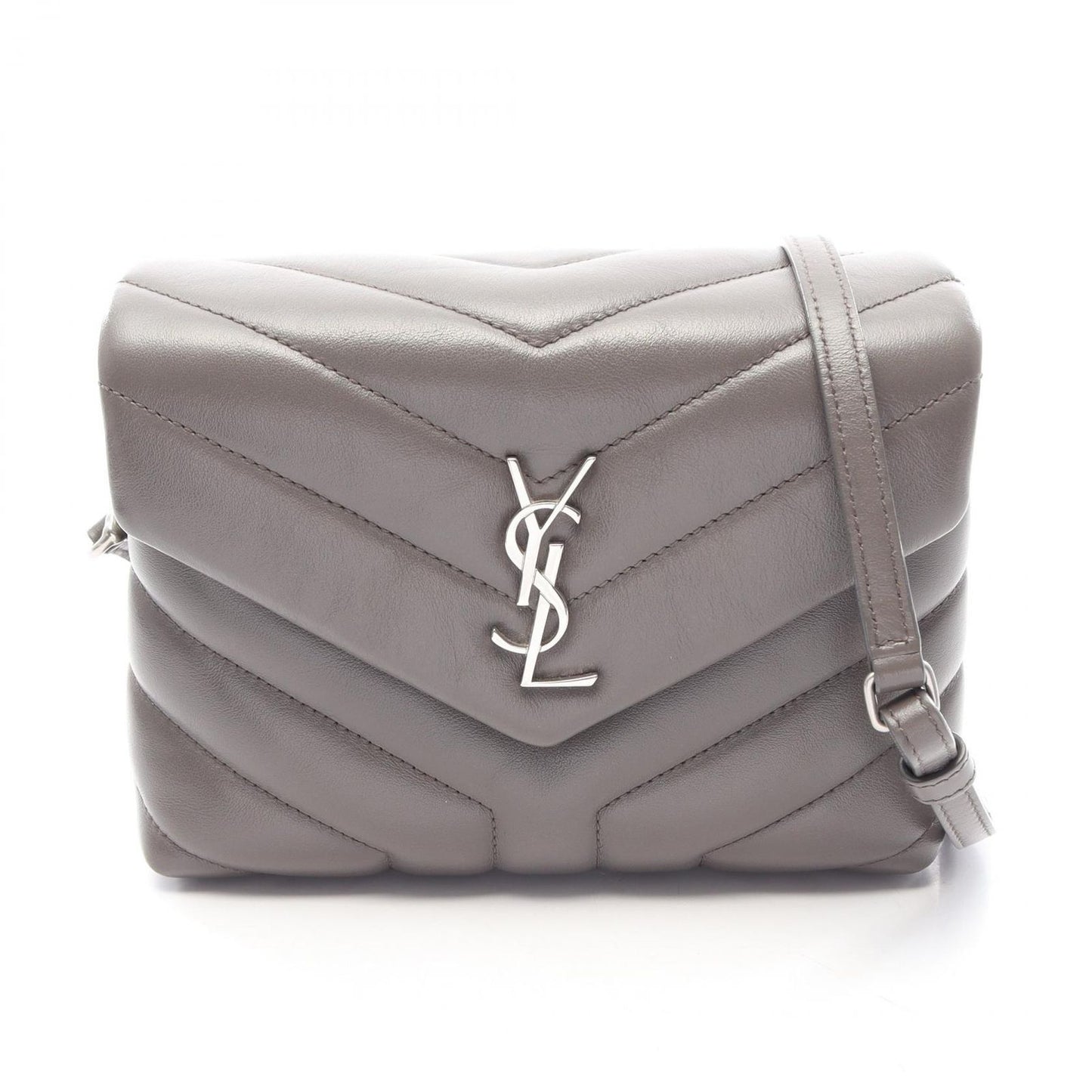 Saint Laurent Paris Shoulder Bag Toy Loulou Gray Leather