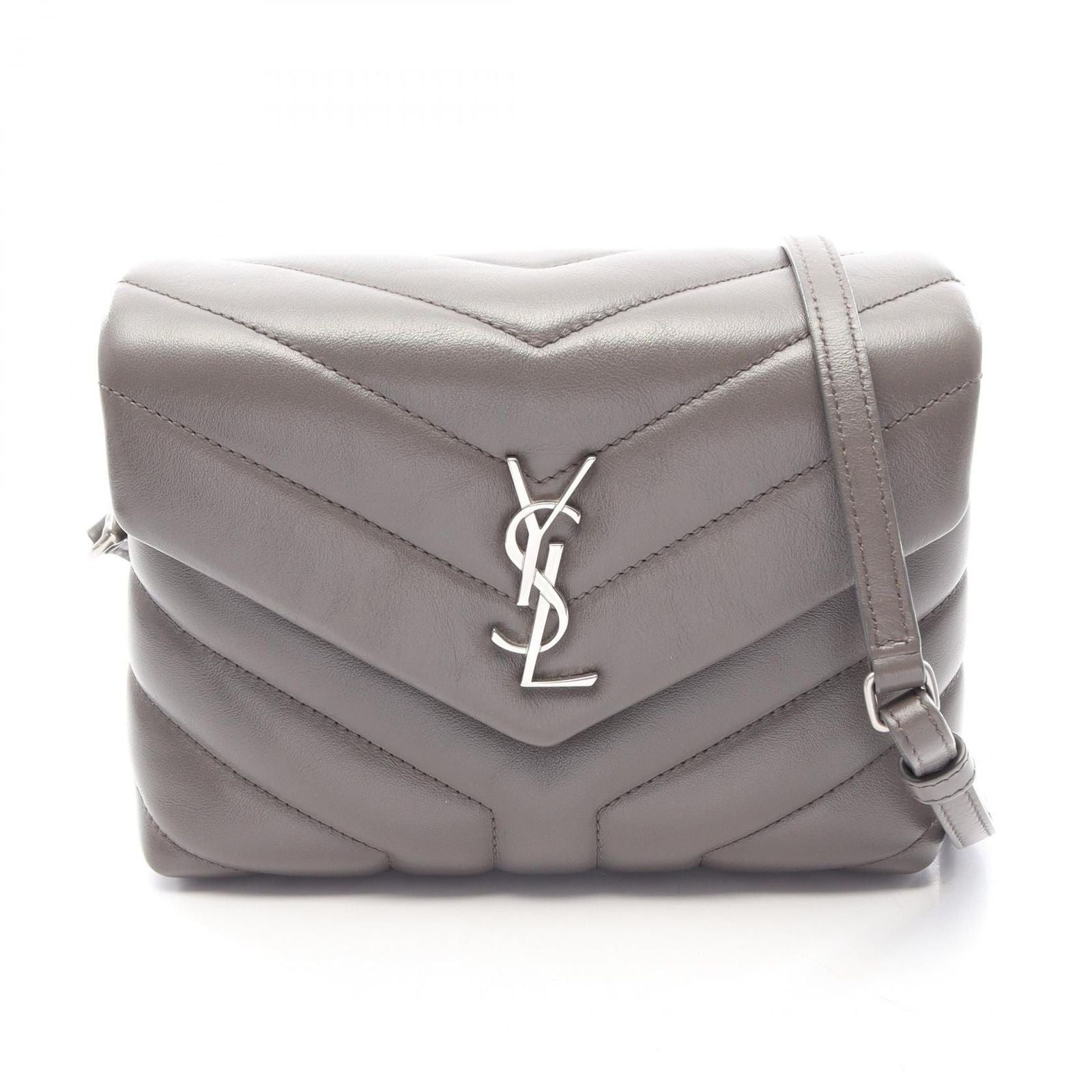 Saint Laurent Paris Shoulder Bag Toy Loulou Gray Leather