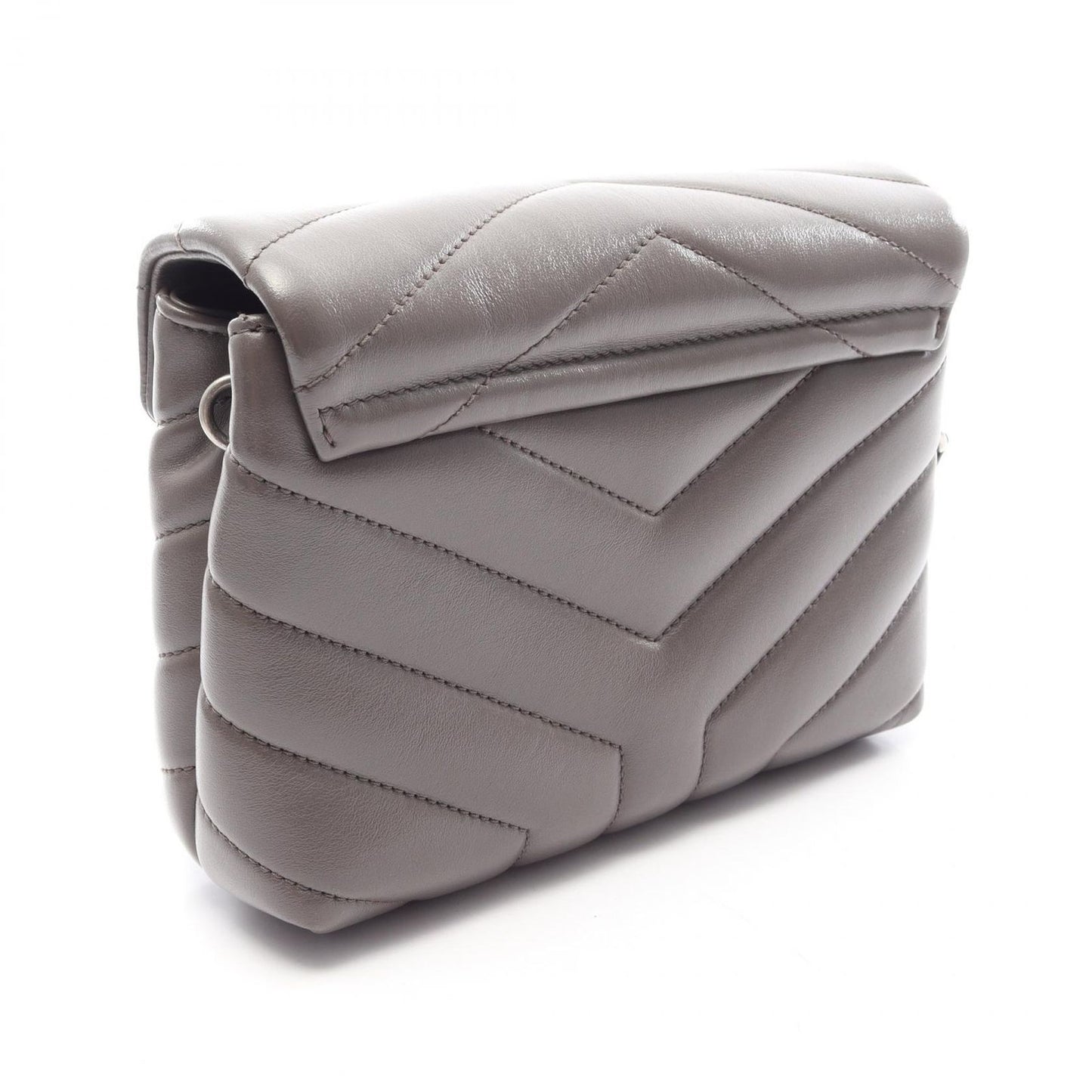 Saint Laurent Paris Shoulder Bag Toy Loulou Gray Leather — view 2