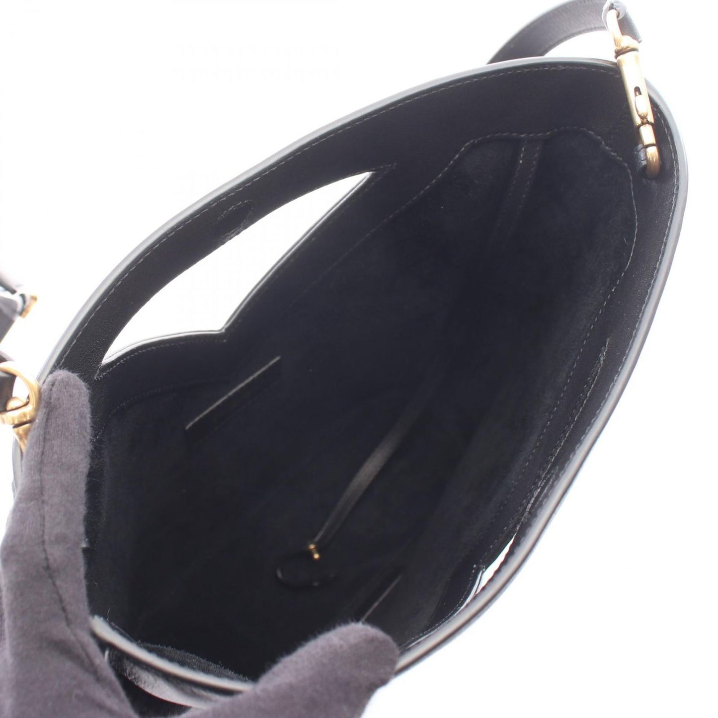 Saint Laurent Paris Handbag Bucket Small 2-Way Black Leather — view 3