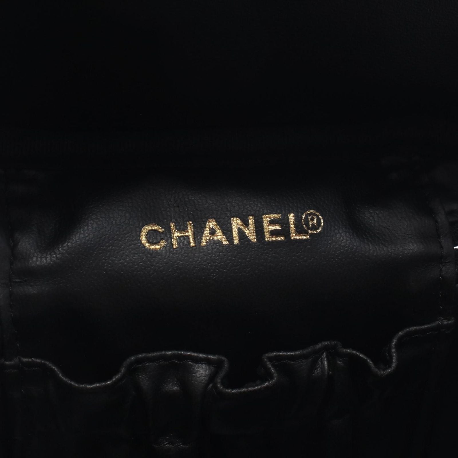 Chanel Handbag CC Logo Black Caviar Leather Vertical Vanity — view 4