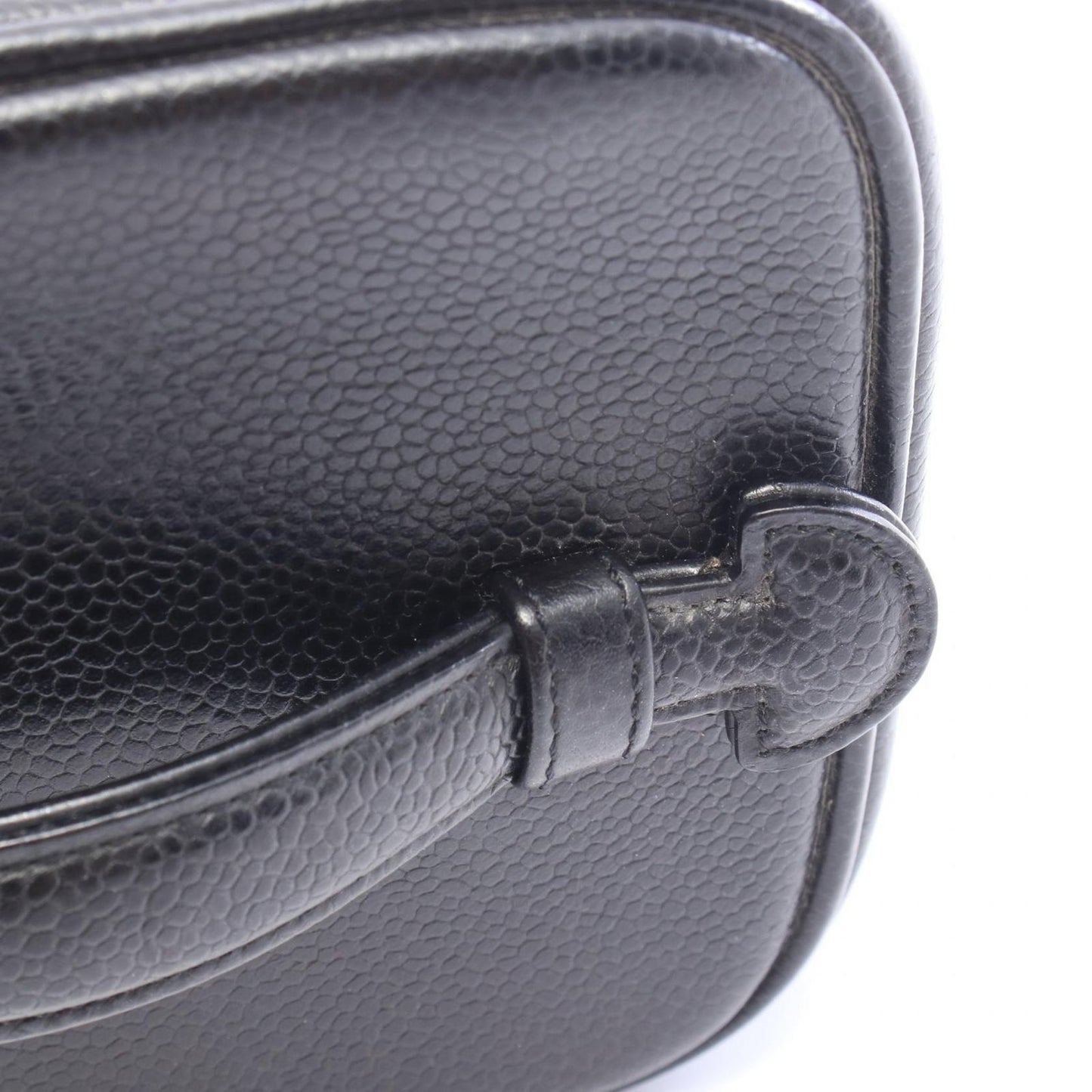 Chanel Handbag CC Logo Black Caviar Leather Vertical Vanity — view 7