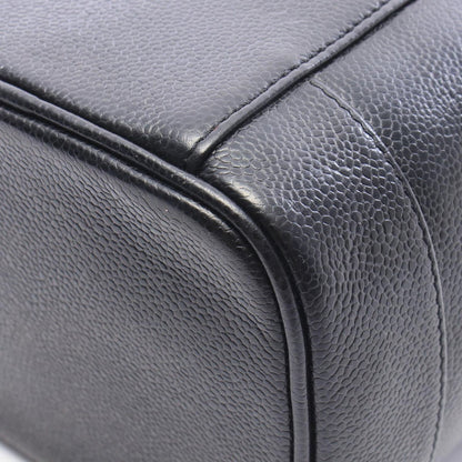 Chanel Handbag CC Logo Black Caviar Leather Vertical Vanity — view 6