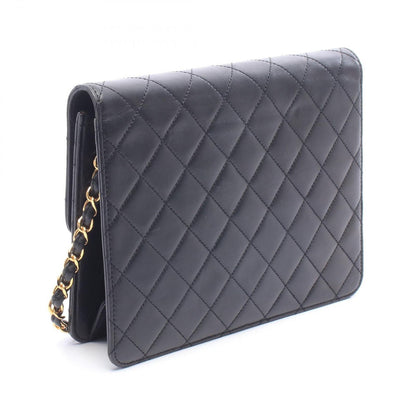 Chanel Shoulder Bag Quilted Single Flap Black Lambskin Push Lock Chain — view 2