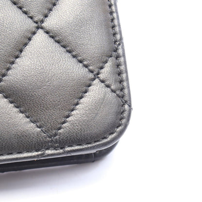 Chanel Shoulder Bag Quilted Single Flap Black Lambskin Push Lock Chain — view 7