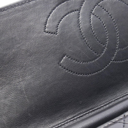 Chanel Shoulder Bag Quilted Single Flap Black Lambskin Push Lock Chain — view 6