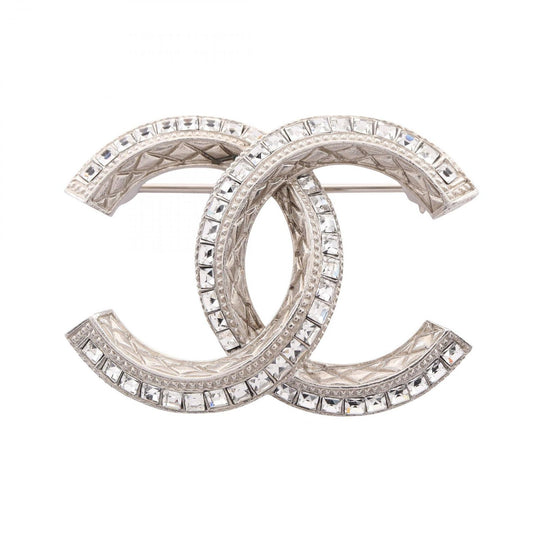 Chanel Brooch CC Logo 185 Rhinestone